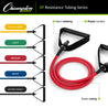 XP Resistance Tubing with PVC Handles Series RHINO Fitness __label:NEW! fitness physical therapy resistance Training tubing