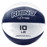 RHINO Fitness® Leather Medicine Ball Series 9-10 lb, 4 kg, 7.79"D, Navy RHINO Fitness __label:NEW! fitness indoor medicine ball physical therapy Training