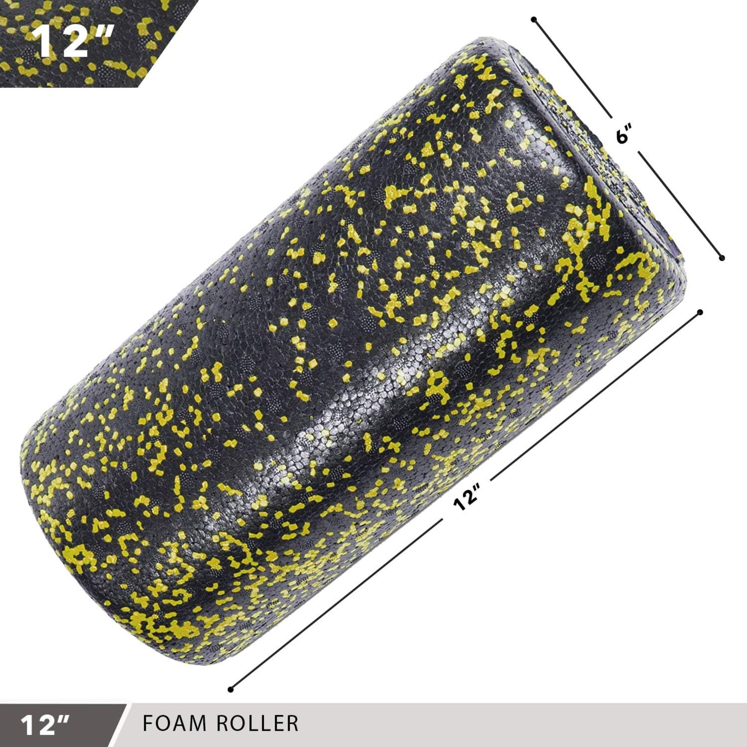 High-Density Foam Roller 12" Speckled Yellow Day 1 Fitness