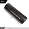 High-Density Foam Roller 18" Solid Black Day 1 Fitness