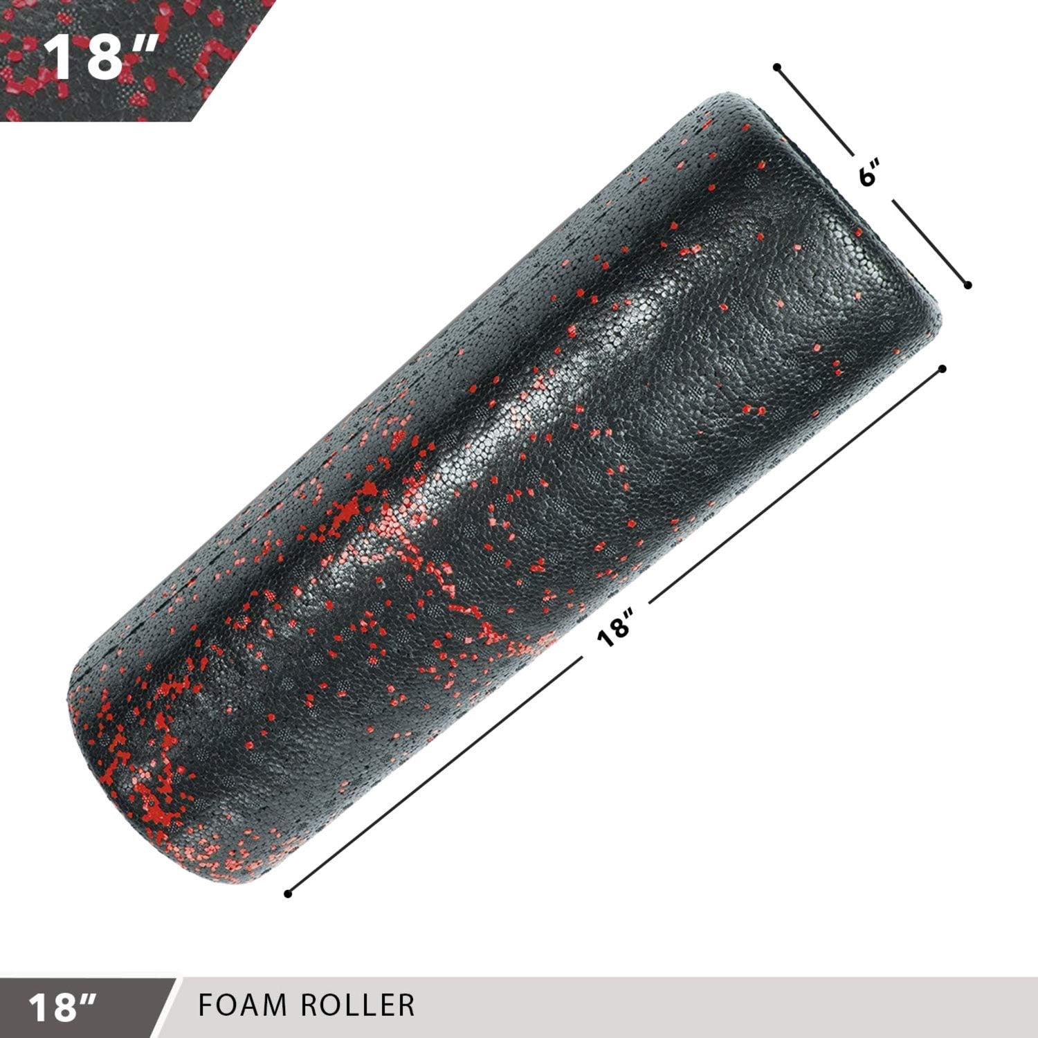 High-Density Foam Roller 18" Speckled Red Day 1 Fitness