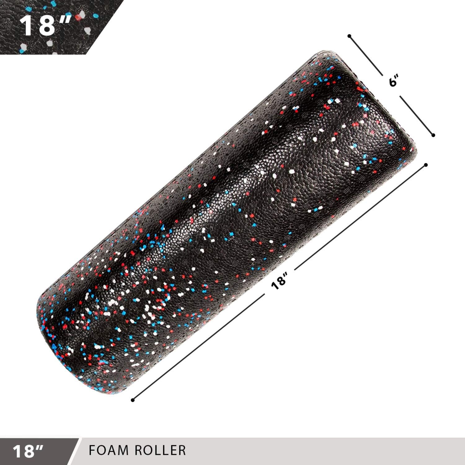 High-Density Foam Roller 18" Speckled USA Day 1 Fitness