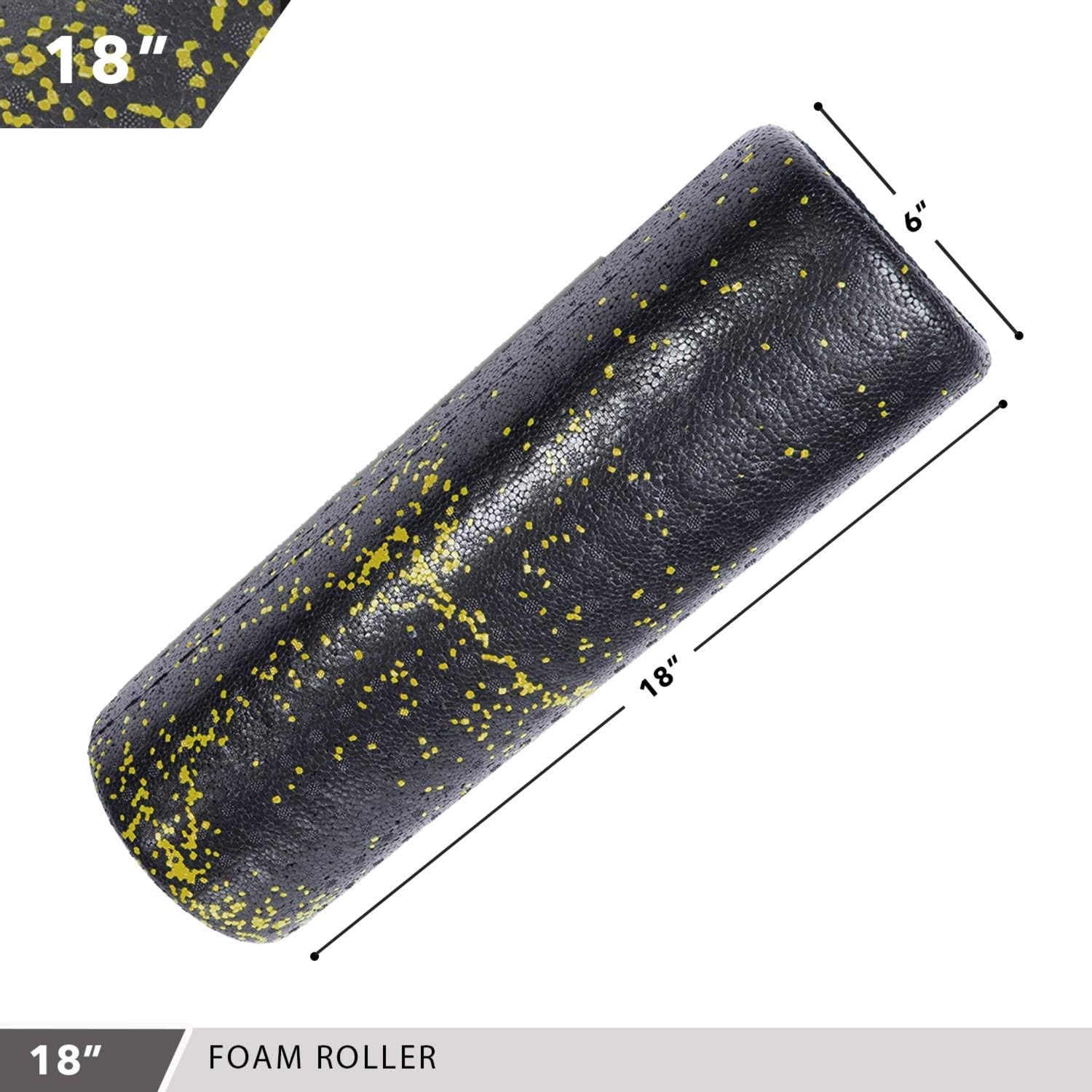 High-Density Foam Roller 18" Speckled Yellow Day 1 Fitness