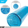 High-Density Foam Roller 24" Solid Blue Day 1 Fitness