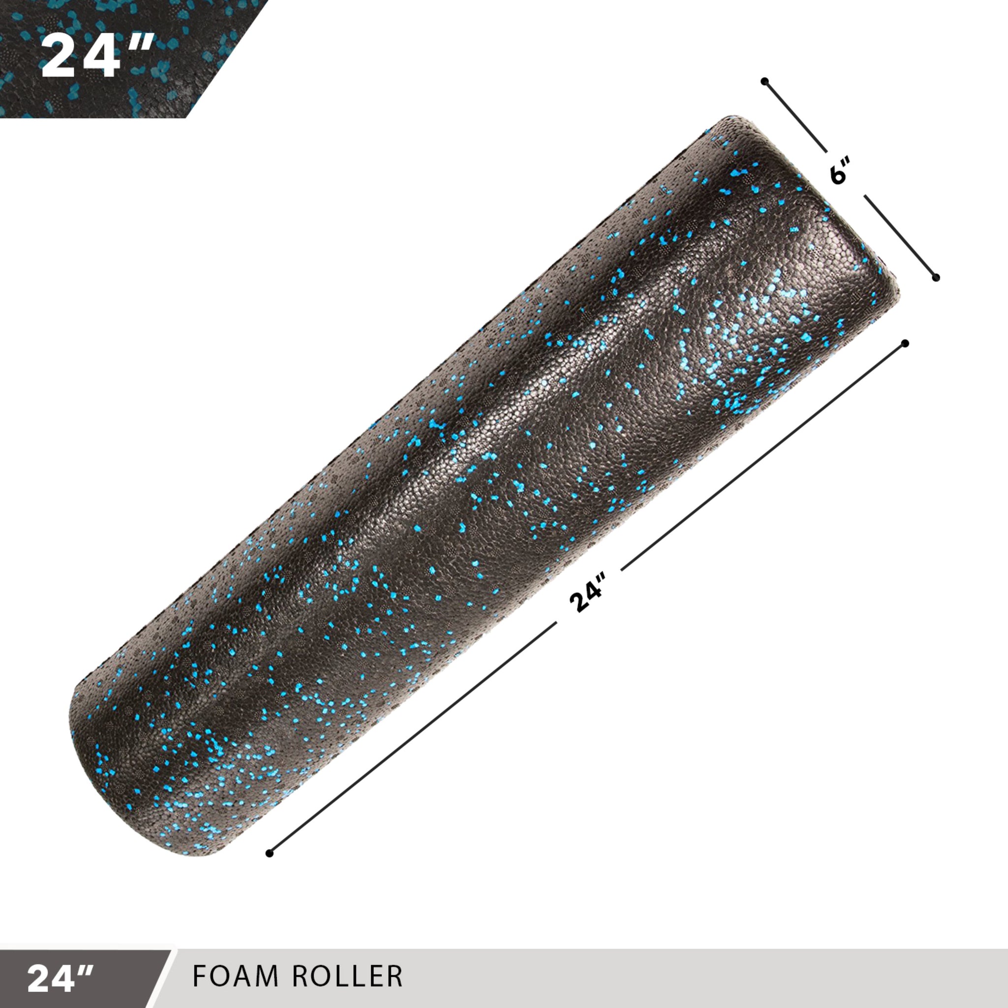 High-Density Foam Roller 24" Speckled Blue Day 1 Fitness