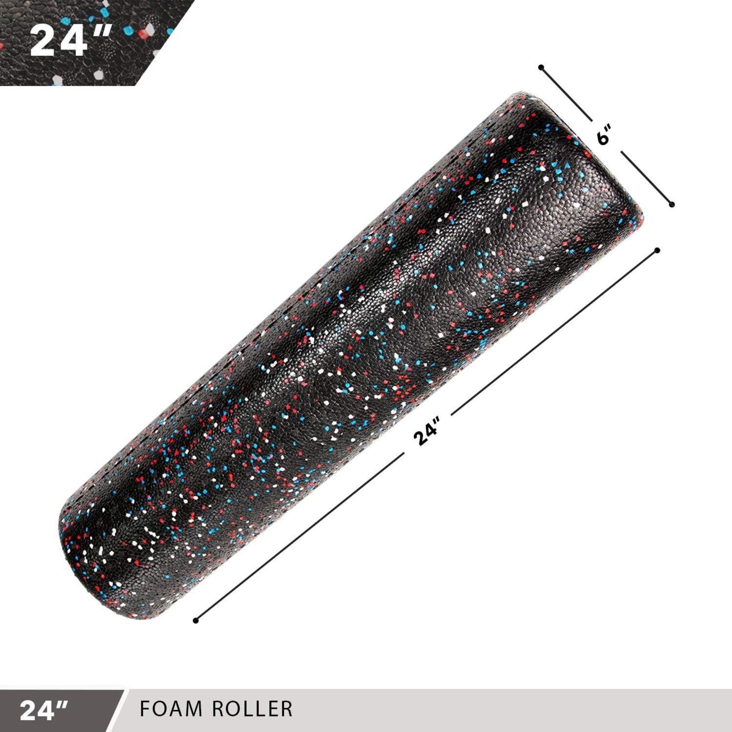High-Density Foam Roller 24" Speckled USA Day 1 Fitness