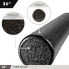 High-Density Foam Roller 36" Solid Black Day 1 Fitness