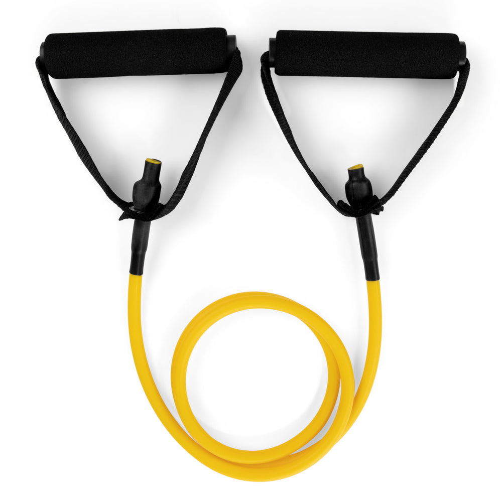 XF Resistance Tubing with Foam Handles Series Extra-Light / Yellow RHINO __label:NEW! Fitness Physical Therapy Resistance Training Tubing