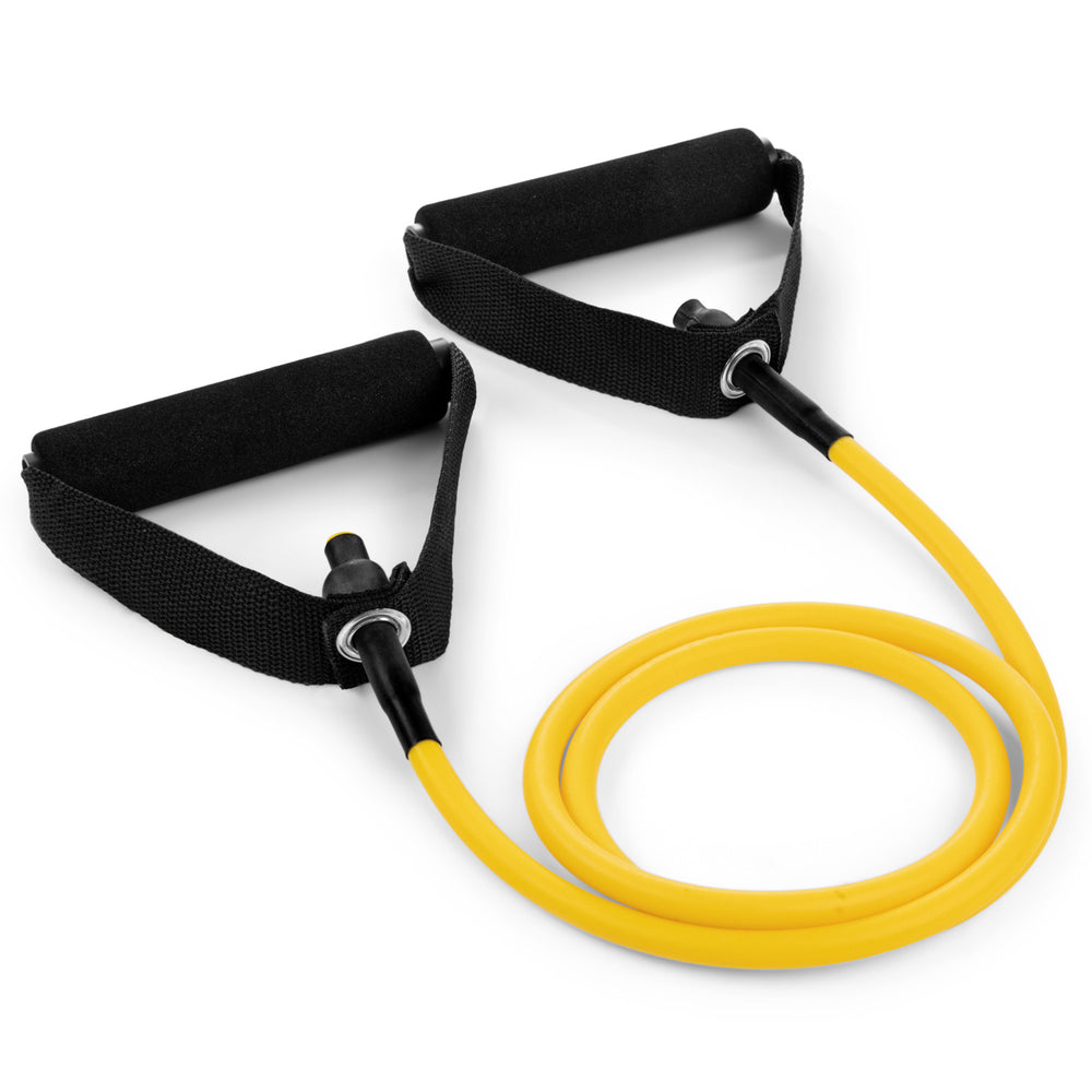 XF Resistance Tubing with Foam Handles Series Extra-Light / Yellow RHINO __label:NEW! Fitness Physical Therapy Resistance Training Tubing