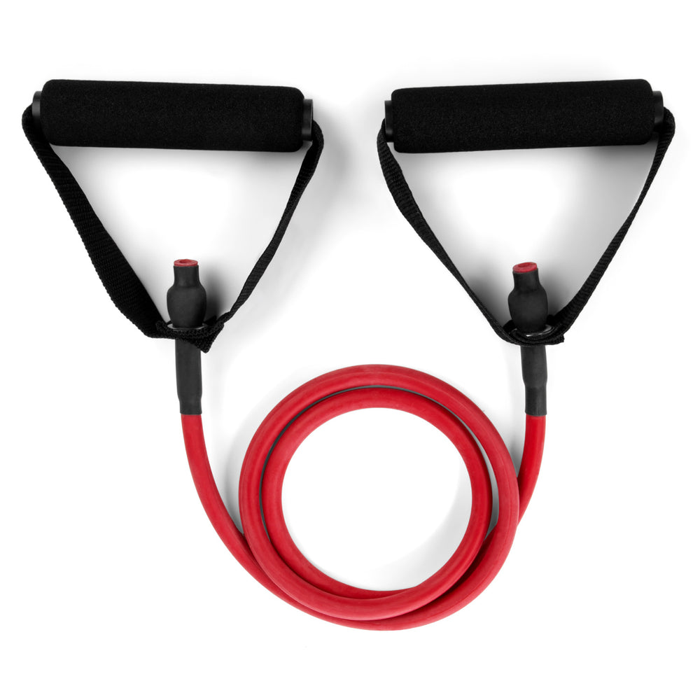 XF Resistance Tubing with Foam Handles Series Medium / Red RHINO __label:NEW! Fitness Physical Therapy Resistance Training Tubing