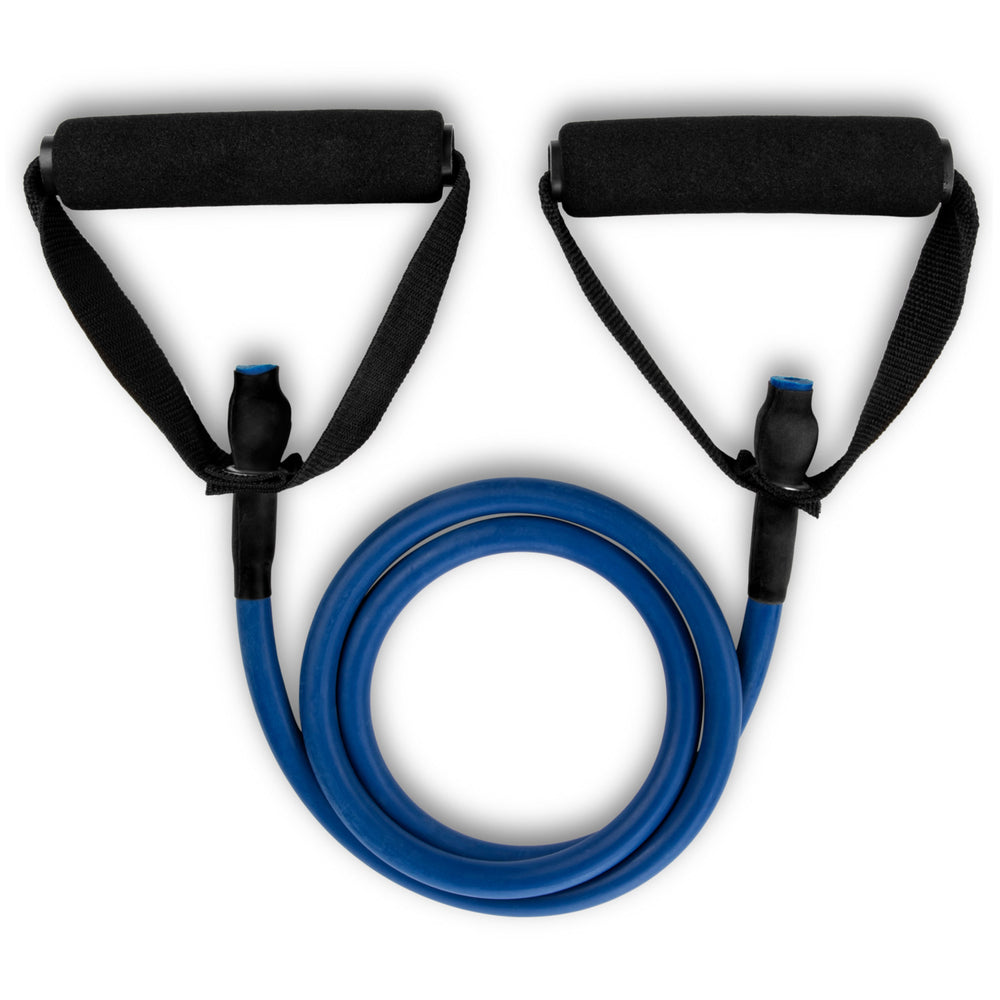 XF Resistance Tubing with Foam Handles Series Heavy / Blue RHINO __label:NEW! Fitness Physical Therapy Resistance Training Tubing