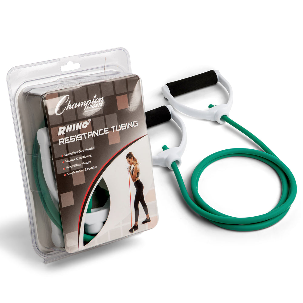 XT Resistance Tubing Series 10 lbs, Extra-Light, Teal RHINO Fitness Foam Physical Therapy Resistance Tubing