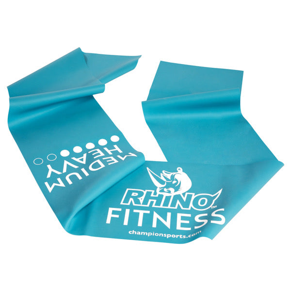 RHINO Fitness® Flat Exercise Band Series 10 lb, Medium/Heavy, Blue RHINO fitness indoor outdoor physical therapy