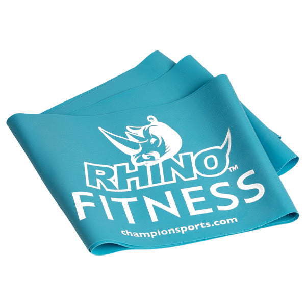 RHINO Fitness® Flat Exercise Band Series 10 lb, Medium/Heavy, Blue RHINO fitness indoor outdoor physical therapy
