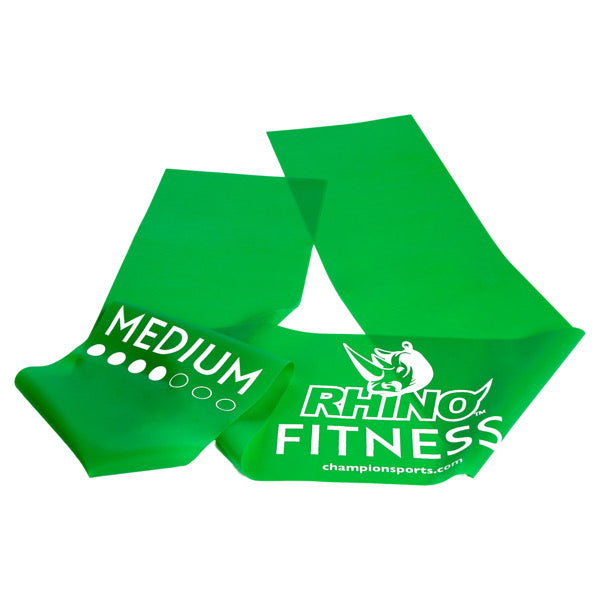 RHINO Fitness® Flat Exercise Band Series 8 lb, Medium, Green RHINO Fitness fitness indoor outdoor physical therapy