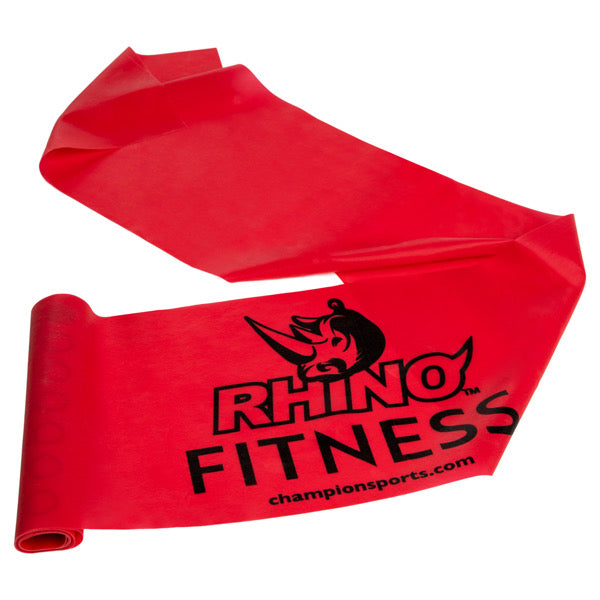 RHINO Fitness® Flat Exercise Band Series 3.3 lb, Extra Light, Red RHINO fitness indoor outdoor physical therapy