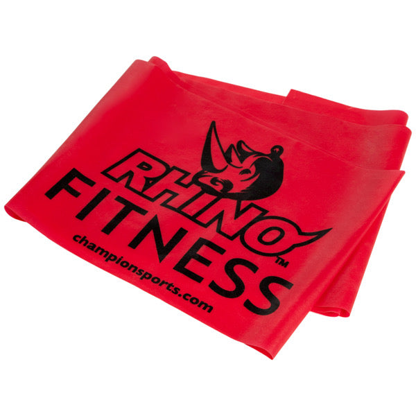 RHINO Fitness® Flat Exercise Band Series 3.3 lb, Extra Light, Red RHINO fitness indoor outdoor physical therapy