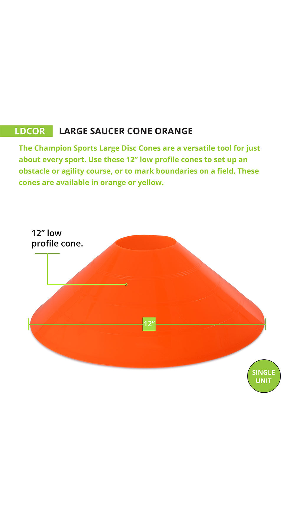 Large Saucer Cone Series Orange RHINO accessories Agility Cone fitness indoor outdoor