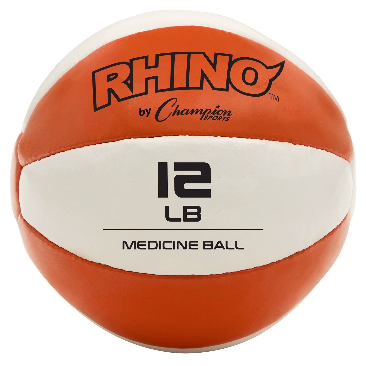 RHINO Fitness® Leather Medicine Ball Series 11-12 lb, 5 kg, 7.98"D, Orange RHINO Fitness __label:NEW! fitness indoor medicine ball physical therapy