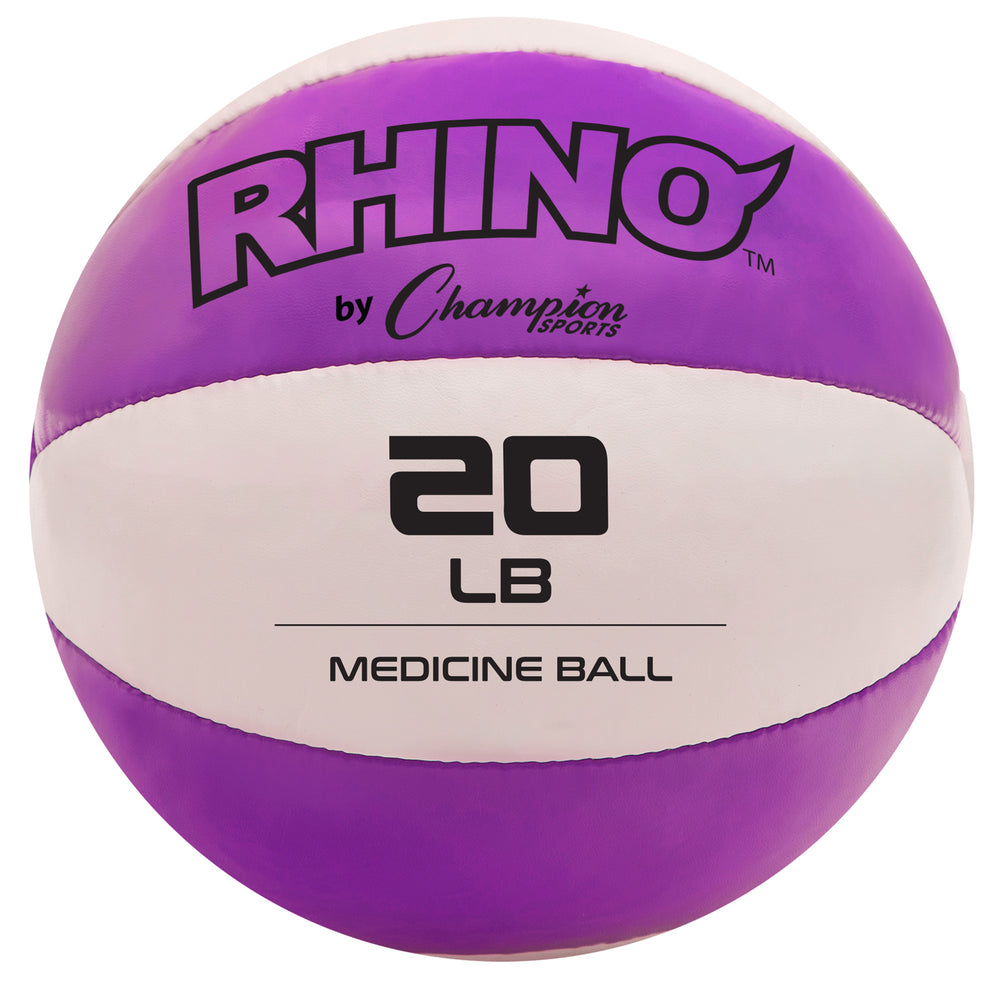 RHINO Fitness® Leather Medicine Ball Series 19-20 lb, 9 kg, 8.37"D, Purple RHINO __label:NEW! fitness indoor medicine ball physical therapy