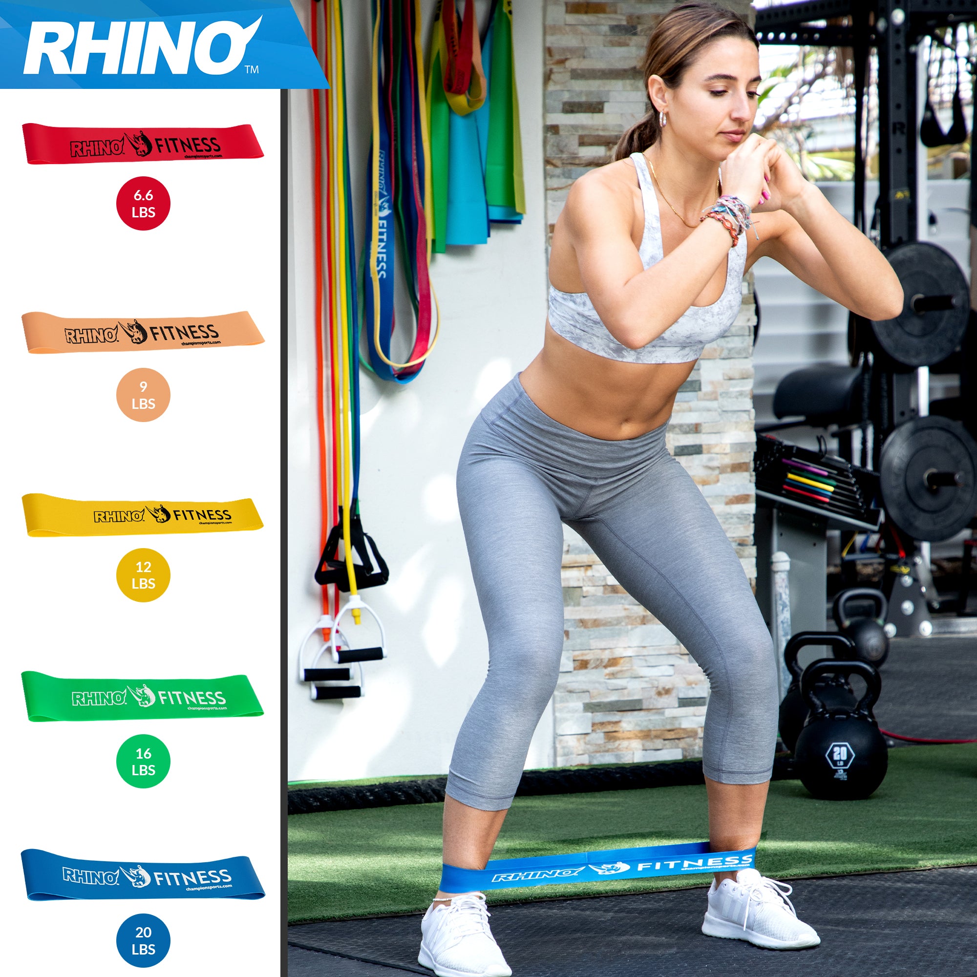 Lot de 5 bandes élastiques de fitness - Longueur : 200 cm - Sport Lot de 5 bandes élastiques de fitness - Longueur : 200 cm - Sport