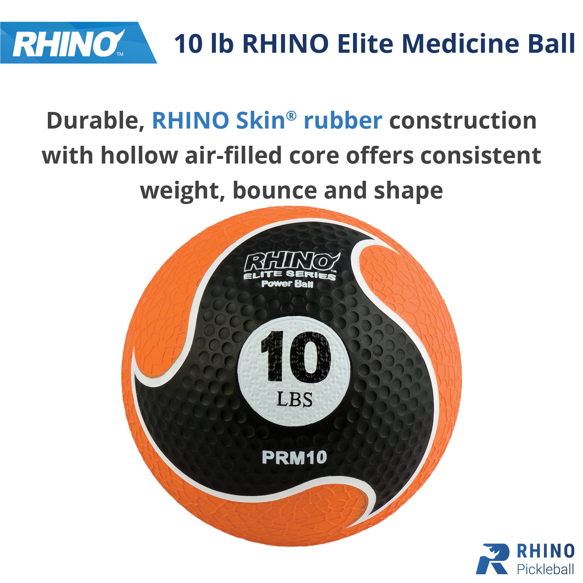 Rhino Elite Medicine Ball Series 10 lb RHINO __label:NEW! Agility fitness medicine ball physical therapy resistance Training