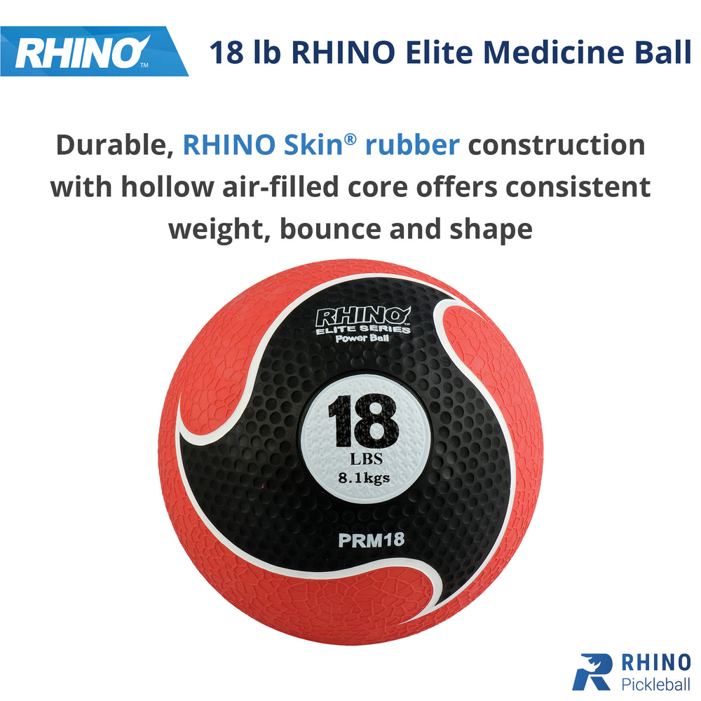 Rhino Elite Medicine Ball Series 18 lb RHINO __label:NEW! Agility fitness medicine ball physical therapy resistance Training