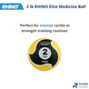 Rhino Elite Medicine Ball Series 2 lb RHINO __label:NEW! Agility fitness medicine ball physical therapy resistance Training