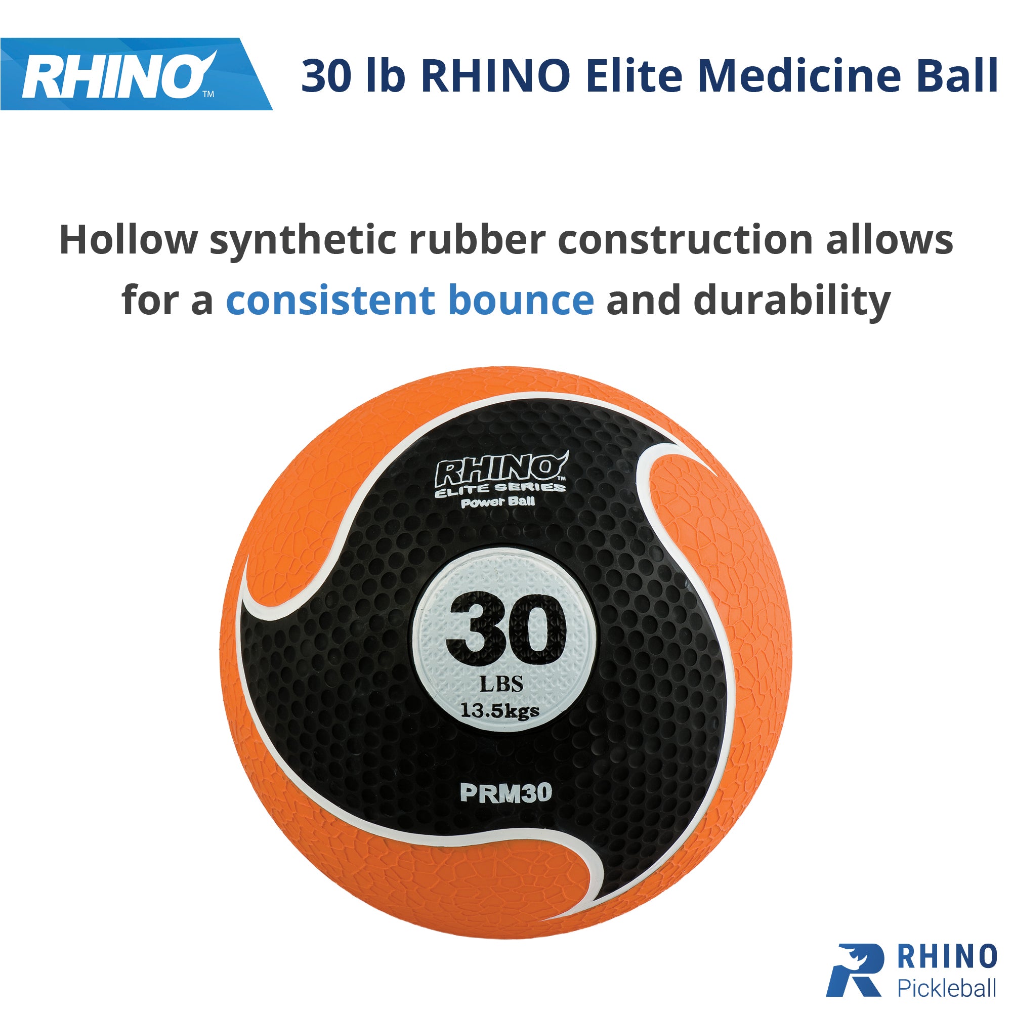 Rhino Elite Medicine Ball Series 25 lb RHINO __label:NEW! Agility fitness medicine ball physical therapy resistance Training