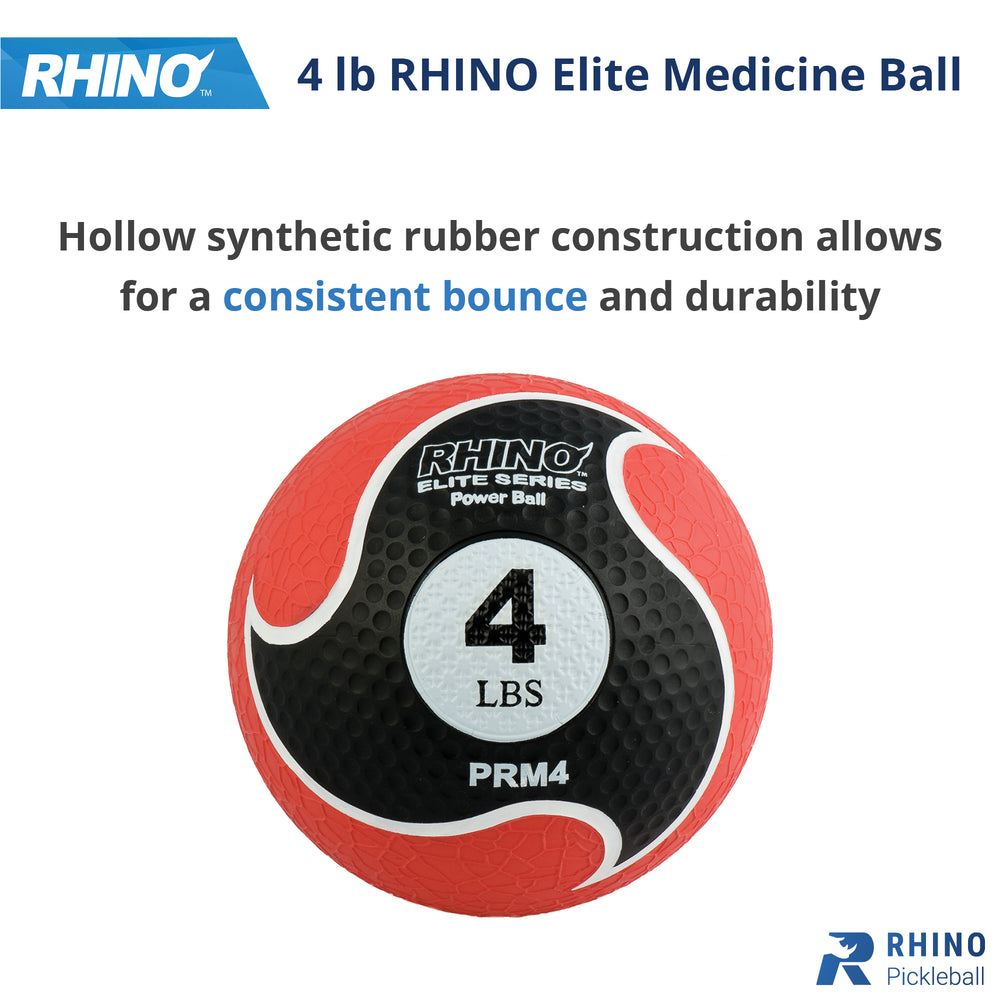 Rhino Elite Medicine Ball Series 4 lb RHINO __label:NEW! Agility fitness medicine ball physical therapy resistance Training