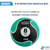 Rhino Elite Medicine Ball Series 8 lb RHINO __label:NEW! Agility fitness medicine ball physical therapy resistance Training