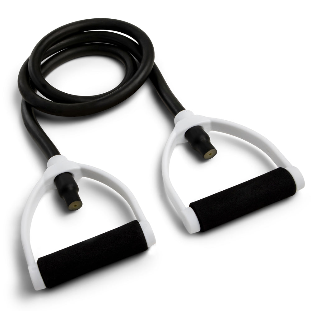 XT Resistance Tubing Series 100 lbs, Super Heavy, Black RHINO Fitness Foam Physical Therapy Resistance Tubing