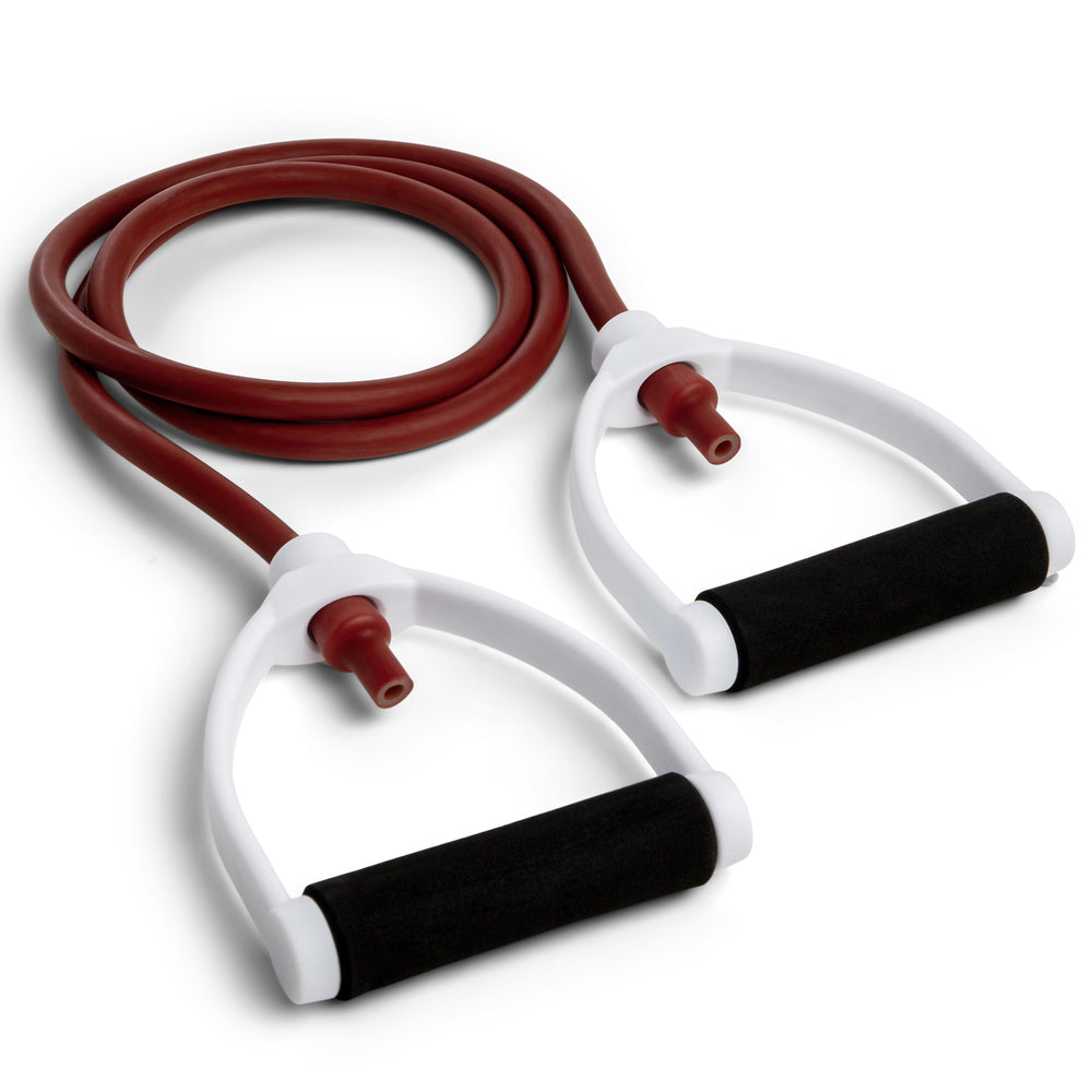 XT Resistance Tubing Series 40 lbs, Medium, Maroon RHINO Fitness Foam Physical Therapy Resistance Tubing