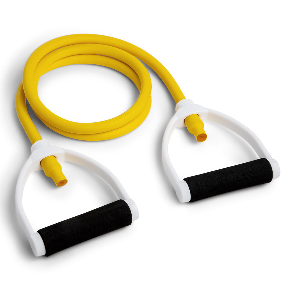 XT Resistance Tubing Series 70 lbs, Medium-Heavy, Yellow RHINO Fitness Foam Physical Therapy Resistance Tubing